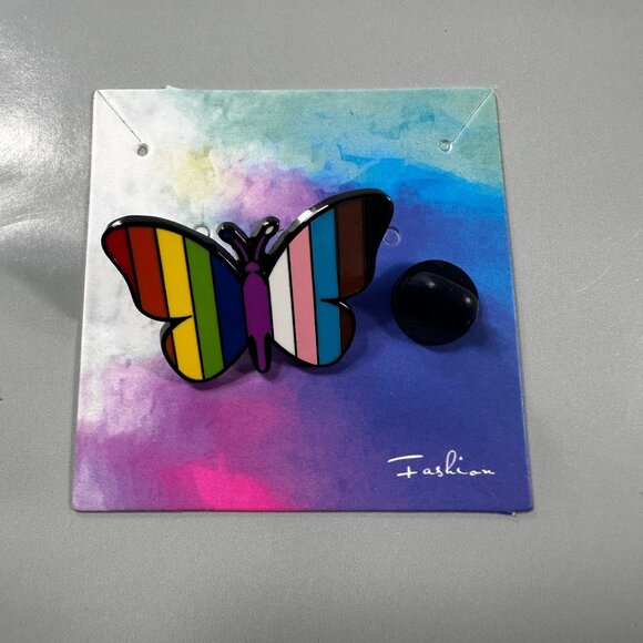 Monarch Rainbow Butterfly Lapel Pin Insect Brooch Badge Jewelry Accessories Pin - Picture 2 of 6